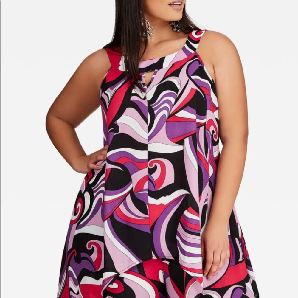 GEO PRINT SHARKBITE HALTER TOP